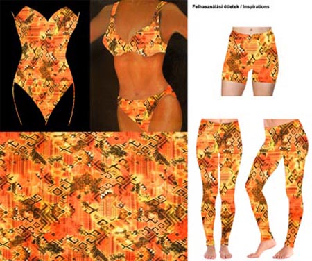 Nyomott mintás fürdőruha anyag